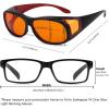 imageEyekepper 100 Blue Light ReductionHuge Fitover AntiBlue Blocking Computer Eyeglasses with Extra Amber Lenses Tortoise1804black Red100 Blue Light Blocking