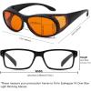 imageEyekepper 100 Blue Light ReductionHuge Fitover AntiBlue Blocking Computer Eyeglasses with Extra Amber Lenses Tortoise1804black100 Blue Light Blocking