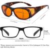 imageEyekepper 100 Blue Light ReductionHuge Fitover AntiBlue Blocking Computer Eyeglasses with Extra Amber Lenses Tortoise1804tortoise100 Blue Light Blocking