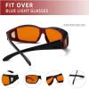 imageEyekepper 100 Blue Light ReductionHuge Fitover AntiBlue Blocking Computer Eyeglasses with Extra Amber Lenses Tortoise1805black Red100 Blue Light Blocking