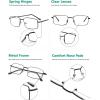 imageEyekepper 2 Pack Reading Glasses Blue Light Blocking Metal Frame Computer Readers Amber Tinted 050Black
