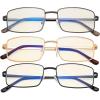 imageEyekepper 2 Pack Reading Glasses Blue Light Blocking Metal Frame Computer Readers Amber Tinted 050Blue Light Blockingb403 Pairs