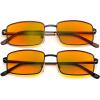 imageEyekepper 2 Pack Reading Glasses Blue Light Blocking Metal Frame Computer Readers Amber Tinted 050Blue Light Blockingb982 Pairs