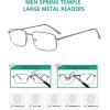 imageEyekepper 2 Pack Reading Glasses Blue Light Blocking Metal Frame Computer Readers Amber Tinted 050Gunmetal