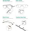 imageEyekepper 2 Pack Reading Glasses Blue Light Blocking Metal Frame Computer Readers Amber Tinted 050Mix