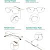 imageEyekepper 2 Pack Reading Glasses Blue Light Blocking Metal Frame Computer Readers Amber Tinted 050Silver