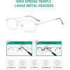 imageEyekepper 2 Pack Reading Glasses Blue Light Blocking Metal Frame Computer Readers Amber Tinted 050Silver