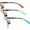 imageEyekepper 3 Pack Round Computer Reading Glasses Oval Stylish Blue Light Blocking Readers for Women with Amber Tinted 050Blue Light Blockingb403 Pairs