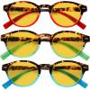 imageEyekepper 3 Pack Round Computer Reading Glasses Oval Stylish Blue Light Blocking Readers for Women with Amber Tinted 050Blue Light Blockingb903 Pairs