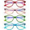 imageEyekepper 4 Pack Ladies Reading Glasses  Oversize Round Stylish Readers for Women Reading 100Blue Light Blockingb404 Pairs