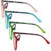 imageEyekepper 4 Pack Ladies Reading Glasses  Oversize Round Stylish Readers for Women Reading 100Blue Light Blockingb604 Pairs