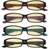 imageEyekepper 4pack Reading Glasses Blue Light Blocking for Women Amber Tinted 150Blue Light Blockingb604 Pairs
