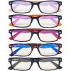 imageEyekepper 5 Pack Blue Light Filter Glasses Classic Computer Reading Glasses Orange Tinted 125Blue Light Blockingb405 Pairs