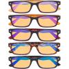 imageEyekepper 5 Pack Blue Light Filter Glasses Classic Computer Reading Glasses Orange Tinted 125Blue Light Blockingb905 Pairs