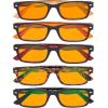 imageEyekepper 5 Pack Blue Light Filter Glasses Classic Computer Reading Glasses Orange Tinted 125Blue Light Blockingb985 Pairs