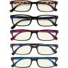 imageEyekepper 5 Pack Blue Light Filter Glasses Classic Rectangular Computer Eyeglasses Amber Tinted 000Blue Light Blockingb405 Pairs