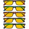 imageEyekepper 5 Pack Blue Light Filter Glasses Classic Rectangular Computer Eyeglasses Amber Tinted 000Blue Light Blockingb905 Pairs
