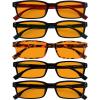 imageEyekepper 5 Pack Blue Light Filter Glasses Classic Rectangular Computer Eyeglasses Amber Tinted 000Blue Light Blockingb985 Pairs