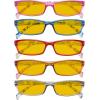 imageEyekepper 5 Pack Computer Glasses Digital Eye Strain Prevention Blue Light Filter Reading Glasses Amber Tinted 000Blue Light Blockingamber Tinted