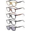 imageEyekepper 5 Pack Retro Design Blue Light Blocking Readers Blue Glare Filter Computer Reading Glasses Amber Tinted 1505 Pairs Mix