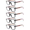 imageEyekepper 5 Pack Retro Design Blue Light Blocking Readers Blue Glare Filter Computer Reading Glasses Amber Tinted 150BlackTortoise5pcs All Clear Lens