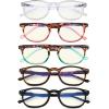 imageEyekepper 5 Pack Retro Design Blue Light Blocking Readers Blue Glare Filter Computer Reading Glasses Amber Tinted 150Blue Light Blockingb405 Pairs
