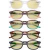 imageEyekepper 5 Pack Retro Design Blue Light Blocking Readers Blue Glare Filter Computer Reading Glasses Amber Tinted 150Blue Light Blockingb605 Pairs