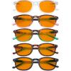 imageEyekepper 5 Pack Retro Design Blue Light Blocking Readers Blue Glare Filter Computer Reading Glasses Amber Tinted 150Blue Light Blockingb985 Pairs