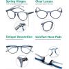 imageEyekepper 5Pack Oval Round Spring Hinges Eyeglasses Includes SunglassesBlue5pcs All Clear Lens