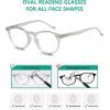 imageEyekepper 5Pack Oval Round Spring Hinges Eyeglasses Includes SunglassesClear5pcs All Clear Lens