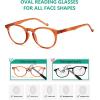 imageEyekepper 5Pack Oval Round Spring Hinges Eyeglasses Includes SunglassesOrange5pcs All Clear Lens