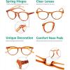 imageEyekepper 5Pack Oval Round Spring Hinges Eyeglasses Includes SunglassesOrange5pcs All Clear Lens
