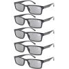 imageEyekepper Spring Hinge 5pack Retro Style Reading Glasses Sunshine Readers Grey Lens5pcs All Grey Lens