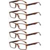imageEyekepper Spring Hinge 5pack Retro Style Reading Glasses Sunshine Readers Grey LensBlack Arm5pcs All Clear Lens