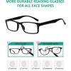imageEyekepper Spring Hinge 5pack Retro Style Reading Glasses Sunshine Readers Grey LensBlack5pcs All Clear Lens