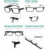 imageEyekepper Spring Hinge 5pack Retro Style Reading Glasses Sunshine Readers Grey LensBlack5pcs All Clear Lens
