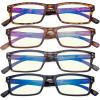 imageEyekepper Spring Hinge 5pack Retro Style Reading Glasses Sunshine Readers Grey LensBlue Light Blockingb404 Pairs