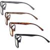 imageEyekepper Spring Hinge 5pack Retro Style Reading Glasses Sunshine Readers Grey LensBlue Light Blockingb404 Pairs