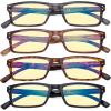 imageEyekepper Spring Hinge 5pack Retro Style Reading Glasses Sunshine Readers Grey LensBlue Light Blockingb604 Pairs