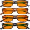 imageEyekepper Spring Hinge 5pack Retro Style Reading Glasses Sunshine Readers Grey LensBlue Light Blockingb984 Pairs
