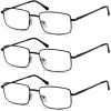 imageEyekepper 2 Pack Reading Glasses Blue Light Blocking Metal Frame Computer Readers Amber Tinted 050Black