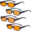 imageEyekepper 4pack Reading Glasses Blue Light Blocking for Women Amber Tinted 150Blue Light Blockingb984 Pairs
