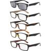 imageEyekepper 5 Pack Blue Light Filter Glasses Classic Computer Reading Glasses Orange Tinted 1255 Pairs Mix1 of Each Color