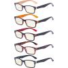 imageEyekepper 5 Pack Blue Light Filter Glasses Classic Computer Reading Glasses Orange Tinted 125Blue Light Blockingb405 Pairs