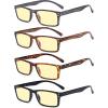 imageEyekepper Spring Hinge 5pack Retro Style Reading Glasses Sunshine Readers Grey LensBlue Light Blockingb604 Pairs