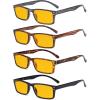 imageEyekepper Spring Hinge 5pack Retro Style Reading Glasses Sunshine Readers Grey LensBlue Light Blockingb904 Pairs