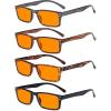 imageEyekepper Spring Hinge 5pack Retro Style Reading Glasses Sunshine Readers Grey LensBlue Light Blockingb984 Pairs
