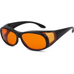 imageEyekepper 100 Blue Light ReductionHuge Fitover AntiBlue Blocking Computer Eyeglasses with Extra Amber Lenses Tortoise1804black100 Blue Light Blocking