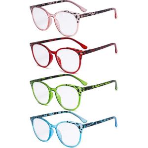 imageEyekepper 4 Pack Ladies Reading Glasses  Oversize Round Stylish Readers for Women Reading 100R9002d4pcsmix