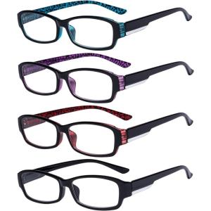 imageEyekepper 4pack Reading Glasses Blue Light Blocking for Women Orange Tinted 1504 Pairs Mix